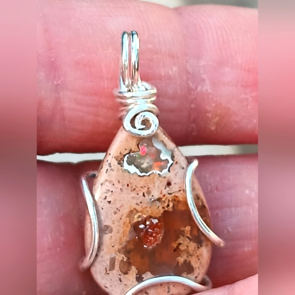 Mexican Cantera Opal Pendant Sterling Silver - Picture 8 of 16